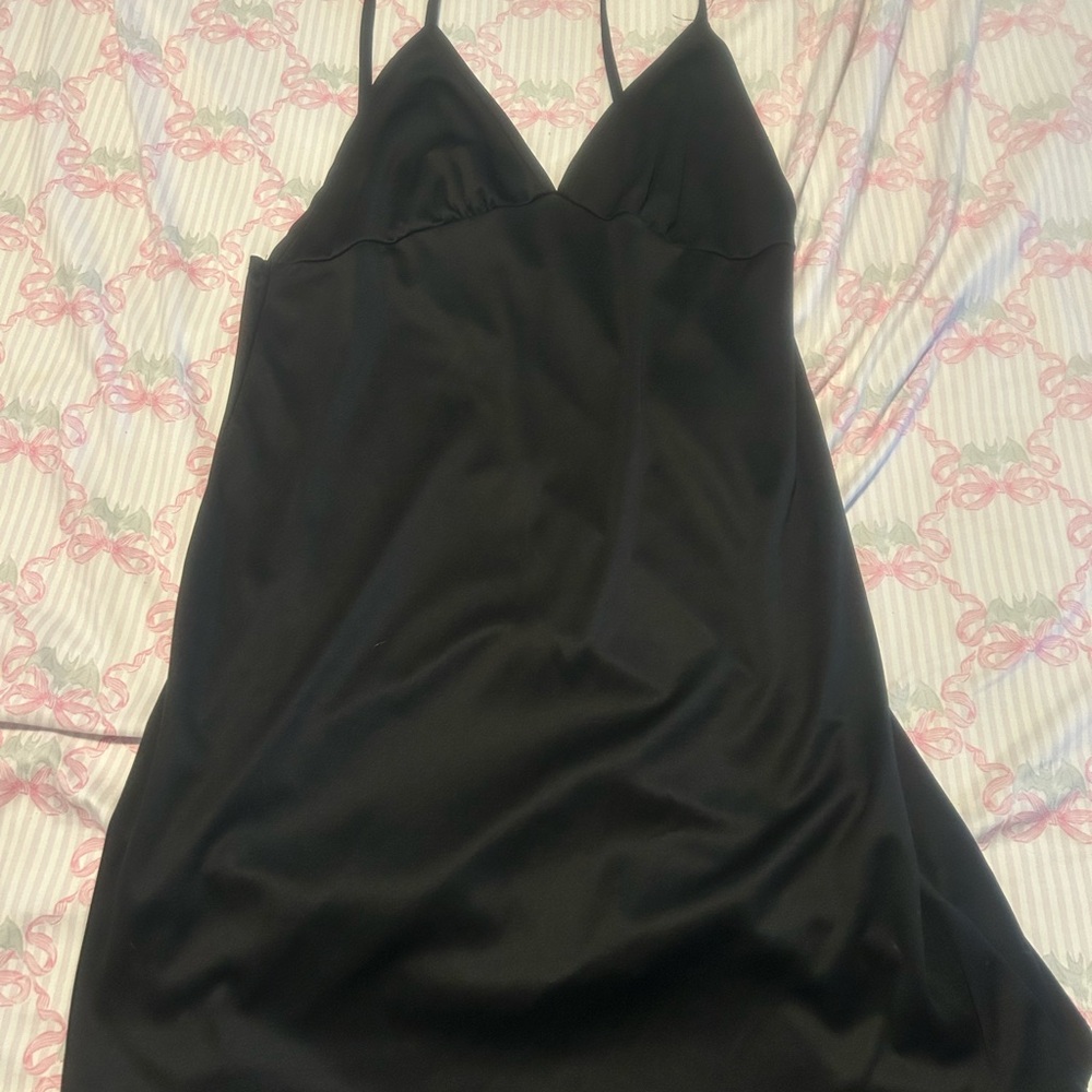 Royal Bones Black Mini Slip Dress XL